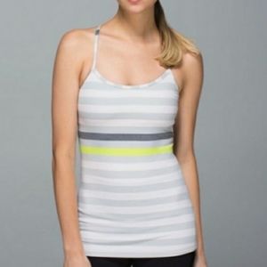 Lululemon Power Y Tank in Off White, Gray and Yellow size 10
